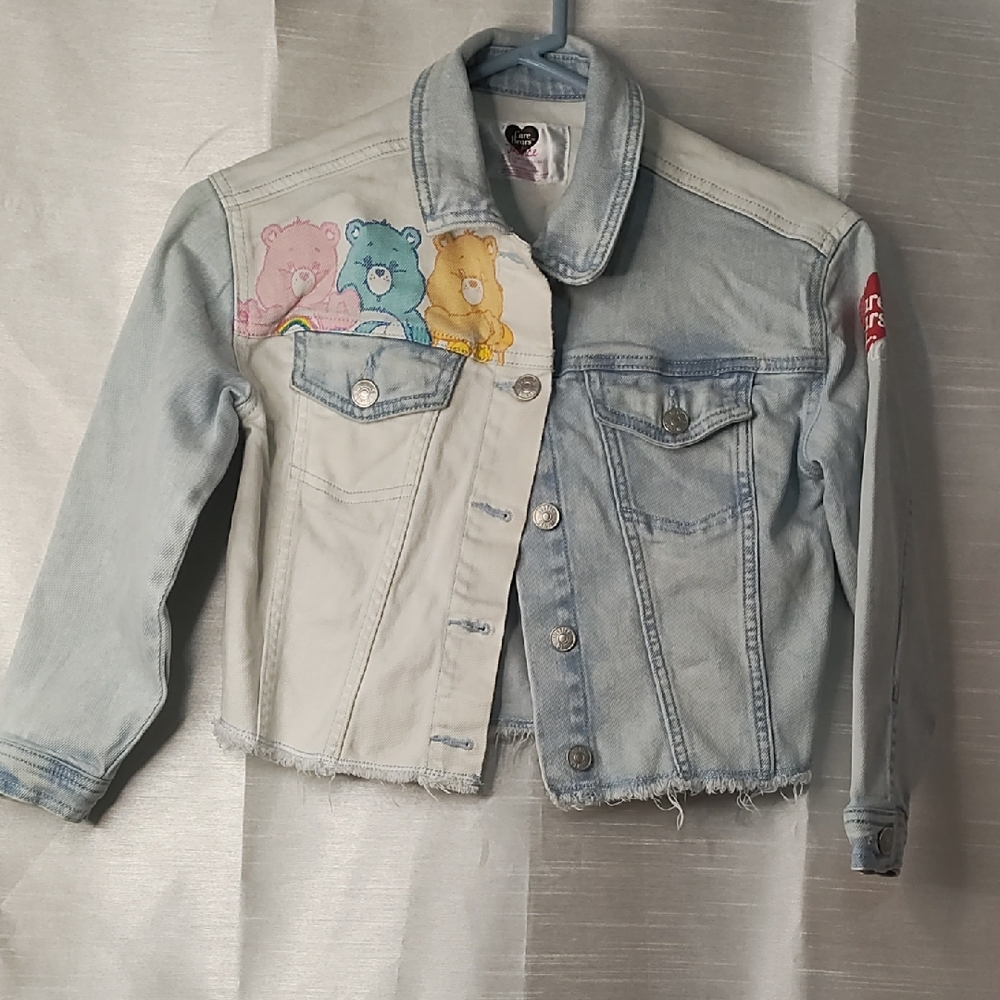 Kids Care Bears Justice Blue and White Jean Jacket Classic Denim‎ Style Size S